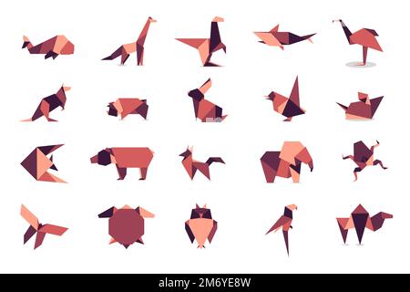 Set animals origami. Animal origami vector. Abstract animals logo design. Animal  origami. Vector illustration Stock Vector Image & Art - Alamy