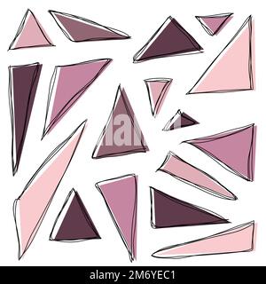 Triangles. Hand drawn shapes. Doodle style. Vector illustration Stock Vector