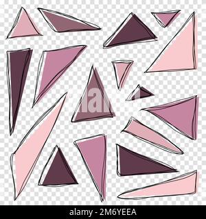 Triangles. Hand drawn shapes. Doodle style. Vector illustration Stock Vector
