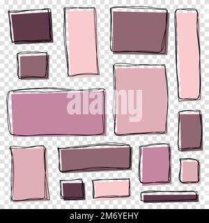 Set of hand drawn sketched frames. Grunge and hand drawn rectangle frames. Vector illustration Stock Vector