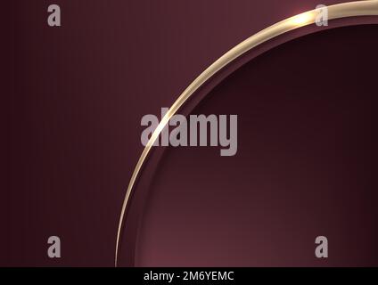 Elegant 3D abstract golden ribbon and curve lines on red background with space for your text. Luxury style. You can use for chinese new year and valen Stock Vector