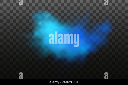 Cloudy sky or smog over the city.Vector illustration.Blue vector cloudiness ,fog or smoke on dark checkered background. Stock Vector