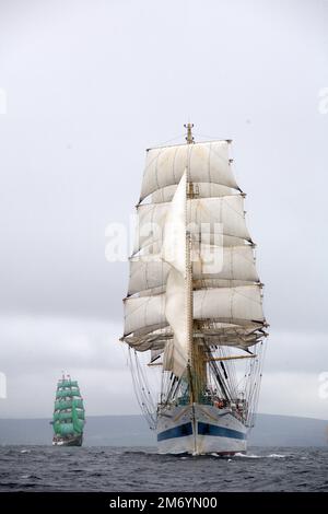 Russian tall ship Mir, Lerwick race start, 2011 Stock Photo
