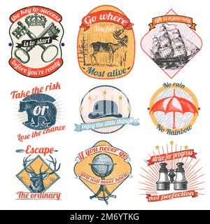Set of vintage badges vector Stock Vector
