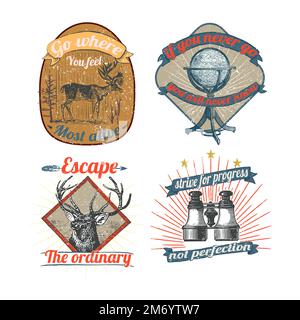 Set of vintage badges vector Stock Vector