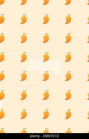 Mango pattern. Fresh fruit background. Seamless background. Vector illustration Stock Vector