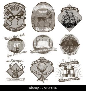Set of vintage badges vector Stock Vector