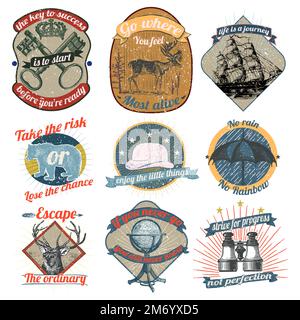 Set of vintage badges vector Stock Vector