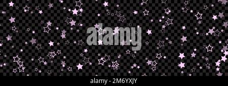 Pink star pattern background for wide banner. Seamless stars background. Vector illustration Stock Vector