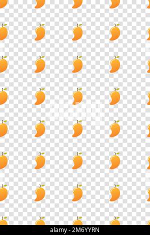 Mango pattern. Fresh fruit background. Seamless background. Vector illustration Stock Vector