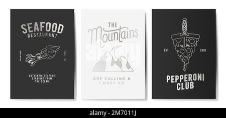 Vintage set logo design vector Stock Vector
