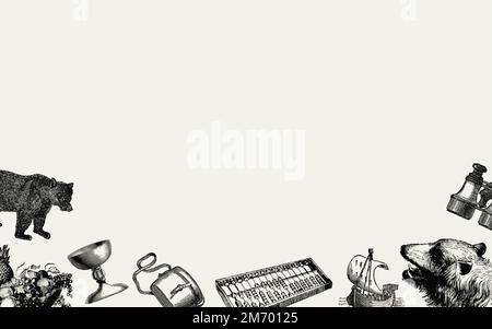 Collection of vintage European style vector Stock Vector