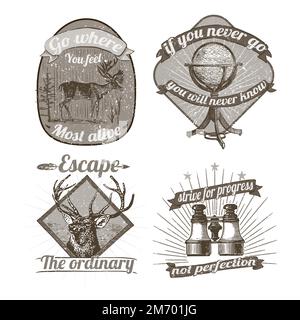 Set of vintage badges vector Stock Vector