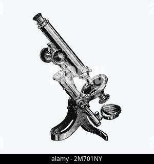 Vintage Victorian style microscope engraving vector Stock Vector