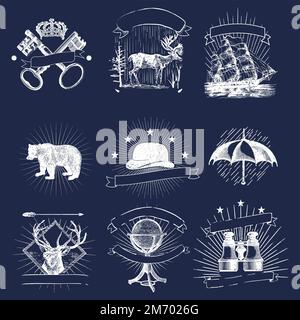 Set of vintage badges vector Stock Vector