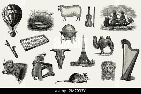 Collection of vintage European style vector Stock Vector