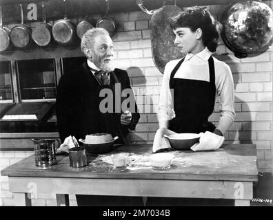 MARCEL DALIO and AUDREY HEPBURN in SABRINA 1954 director BILLY WILDER Paramount Pictures Stock Photo
