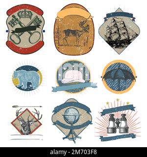 Set of vintage badges vector Stock Vector