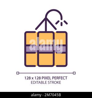 Coal blasting pixel perfect RGB color icon Stock Vector