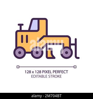 Grader pixel perfect RGB color icon Stock Vector