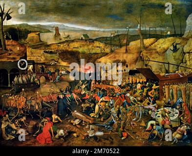 The Triumph of Death 1608 afther Pieter Bruegel (also Brueghel) the Elder ( 1525-1530 –1569) was the most significant artist of Dutch and Flemish Renaissance painter, Belgium, Belgian, Dutch, The, Netherlands. Stock Photo