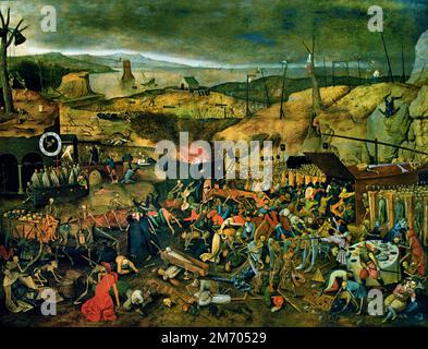 The Triumph of Death 1608 afther Pieter Bruegel (also Brueghel) the Elder ( 1525-1530 –1569) was the most significant artist of Dutch and Flemish Renaissance painter, Belgium, Belgian, Dutch, The, Netherlands. Stock Photo