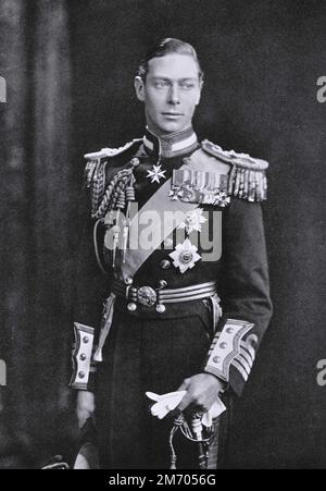 King George VI (1895-1952), in naval uniform, 1927. King George VI in the naval uniform he wore during his visit to Canberra, Australia, whilst on his tour of 1927. Stock Photo