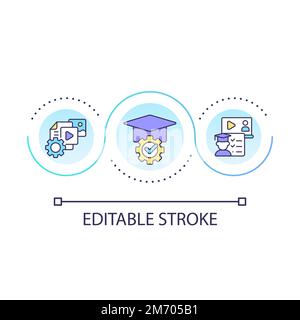 Create online course loop concept icon Stock Vector