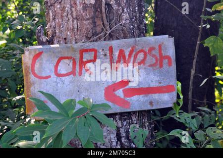 A Hand Written Car Wash Sign Stock Photo