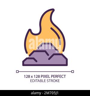 Fossil fuel pixel perfect RGB color icon Stock Vector