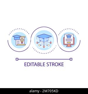 Elearning certification loop concept icon Stock Vector