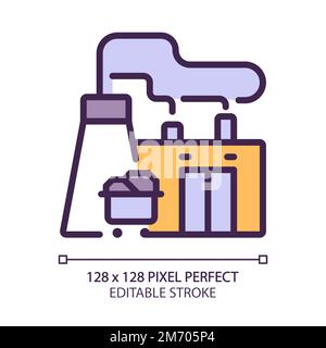 Fuel power plant pixel perfect RGB color icon Stock Vector