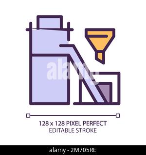 Coal preparation plant pixel perfect RGB color icon Stock Vector