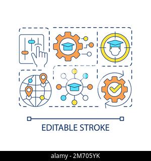 Learning management system concept icon Stock Vector