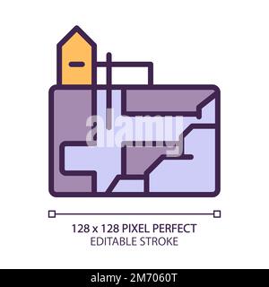 Underground mining pixel perfect RGB color icon Stock Vector