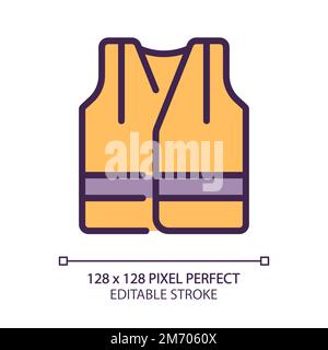 Reflective vest pixel perfect RGB color icon Stock Vector