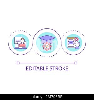 Elearning platform settings loop concept icon Stock Vector
