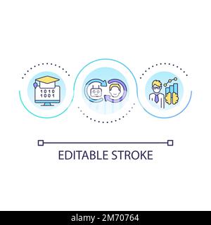 AI technology in education loop concept icon Stock Vector