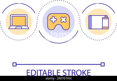 Gadget for playing video games loop concept icon Stock Vector