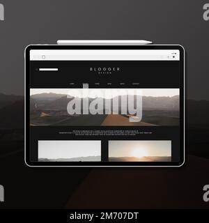 Web content template on a digital tablet vector Stock Vector