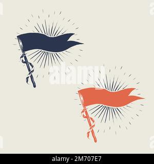 Old school flags and banners vector collection Stock Vector