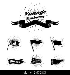 Old school flags and banners vector collection Stock Vector