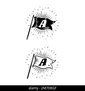 Old school flags and banners vector collection Stock Vector