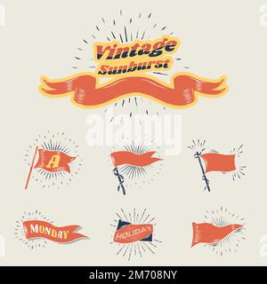 Old school flags and banners vector collection Stock Vector