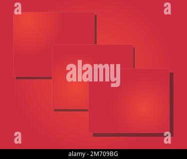 Minimal square shape background. Red color elements with fluid gradient. Dynamic shapes composition. Eps10 vector Stock Vector