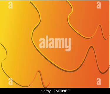 Minimal with lines background. Yellow and orange color elements with fluid gradient. Dynamic shapes composition. Eps10 vector Stock Vector