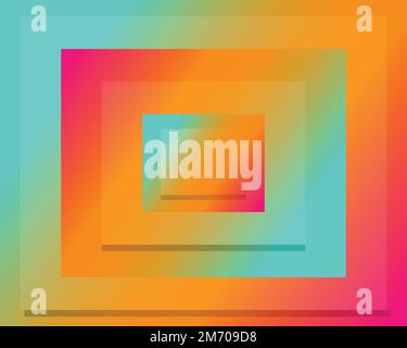 Liquid color background design with square cells. Fluid gradient shapes composition. Blue grren orange red design posters. Eps10 vector. Stock Vector