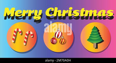 Christmas background concept with candy stick christmas lighht and christmas tree. Merry Christmas and Happy New Year Stock Vector