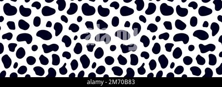 Animal pattern for textile design. Seamless pattern of dalmatian or cow spots. Natural textures. Stock Vector