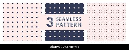 Set polka dots or bullet journal texture. Seamless monochrome pattern. Dotted background. Soft abstract geometric pattern. Stock Vector